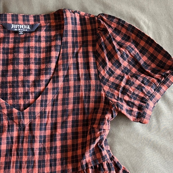 {DISTURBIA} Terra Check Mini Smock Dress US6 - Picture 11 of 13